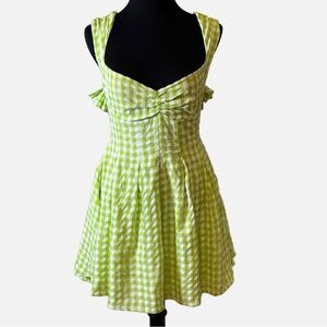For Love Bell Green Sweetheart Neck Fit and Flare Mini Dress M